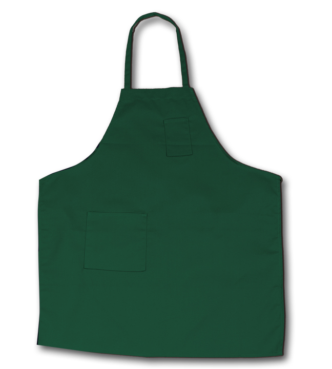 Bib Apron Hunter Green Two-Pocket 29"L x 25.5"W